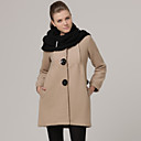 sjaal stijl bib lange mouwen ronde hals jas / damesjassen (ff-b-0736771)
