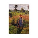 Stretched Handmade The Gardener, Afternoon Sun, Eragny Painting  by Camille Pissarro (0192-YCF103903)