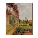 Stretched Handmade The Steading of the Auberge Ango,Varengeville  Painting by Camille Pissarro (0192-YCF103901)