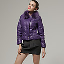 Rabbit Hair Collar Long Sleeves Coat / Women's Outerwears (Purple) (FF-A-BK0997016)