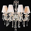 Crystal Chandelier with 8 Lights (K9 Crystal + White Shade)