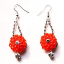 hermosos aretes de diamante de imitación con rodio plateado (0498-hs715)