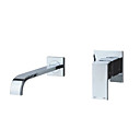 Contemporary Wall Mount Bathroom Sink Faucet - Chrome Finish