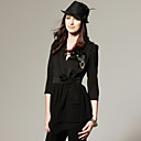 tre quarti maniche a strati sovrapposti blazer orlo con spilla / donna outerwears (ff-b-ca0859011)