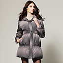 Lapel Check Printed With Belt Down Coat / Women's Coats (FF-B-0859210)