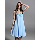 Sheath/Column Scalloped Knee-length Chiffon Cocktail Dress
