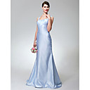 Trumpet/Mermaid Scoop Floor-length Satin Bridesmaid Dress
