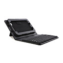  caso de couro do plutônio + teclado dobrável bluetooth para samsung guia galáxia p1000 (preto)