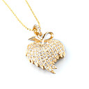 Luxurious Plated crystal Mapleleaf-shaped USB Flash Driver Necklace(4GB)