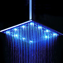 16 x 31 pollici soffione doccia in acciaio inox con luce led cambia colore