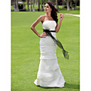 Trumpet/Mermaid Strapless Floor-length Organza Wedding Dress