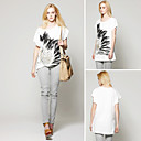 Lace Beaded Longline T-shirt / Women's T-shirts (FF-T-CC1305001)