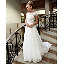 Sheath/ Column Bateau Sweep/ Brush Train Chiffon Satin Elastic Silk-like Satin Evening/ Prom Dress