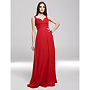 Sheath/Column Straps Sleeveless Floor-length Chiffon Evening Dress
