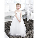 Ball Gown Spaghetti Straps Floor-length Tulle Satin Flower Girl Dress