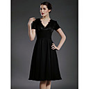 A-line V-neck Knee-length T-shirt Lace Chiffon Bridesmaid/ Mother of the Bride Dress