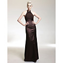 Trumpet/ Mermaid Halter Floor-length Stretch Satin/ Chiffon Evening Dress