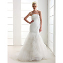 Alluring Trumpet/Mermaid Strapless Sweep/Brush Train Wedding Dress