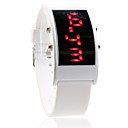 Reloj Pulsera Deportivo de Caja Cuadrada de LED Rojo con Correa de Silicona