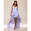 High Low Chiffon A-line Off-the-shoulder Cocktail Dress inspired by Brooklyn Decker at the 83rd Oscar