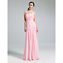 Sheath/ Column Halter Floor-length Chiffon Bridesmaid Dress
