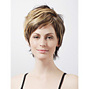 senza cappuccio corto caffè di alta qualità sintetico aspetto naturale scuro con parrucca bionda capelli bob fd010c-0479-1112-3