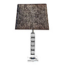 Crystal Table Light with Rose Patterned Fabric Lampshade (E27 Bulb Base)