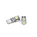 2 pièces 5 ampoules de voiture T10 conduit de lumière 5050 SMD blanche