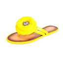 leatherette superior plana calcanhar chinelos com sapatos de lua de mel de flor mais cores disponíveis
