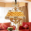 Luxuriant Golden 4-Light Pendant Light with Glaring Pleuche Lamp