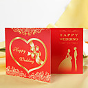 Elegant Red Folded Wedding Invitation (Set of 60)