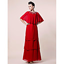 A-line Jewel Half Sleeve Floor-length Chiffon Mother of the Bride Dress