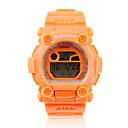 Waterproof Sporty Single Movement Digital Stop Watch with Night Light - Orange