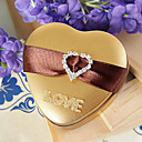 gouden hart vormige gunste tin met strass (set van 6)