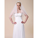 Two-tier Elbow Wedding Veil With Pencil Edge