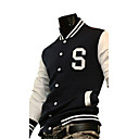 2011 hasta la chaqueta de moda botón hombres con el patrón blanco de manga larga grande s