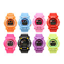 Waterproof Sporty Single Movement Digital Stop Automatic Watch with Night Light - 5 Pack Random Color