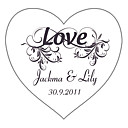 Personalized Heart-shaped Favor Stickers—Pure Love (set of 90)