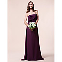 Sheath/Column Strapless Sweep/Brush Train Chiffon Bridesmaid Dress