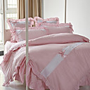 Princess Combed Cotton 6-piece Queen Duvet Cover Set (Pink)