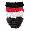 6 Pieces Poly Cotton Low Waist Briefs With Bowknot And Lace Wedding/ Party/ Honeymoon Panties