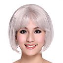 Part Hand Tied Capless Bob Synthetic White Hair Wig