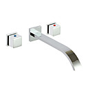 Widespread Contemporary Wall Mount Bathroom Sink Faucet (Chrome Finish)