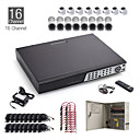Kit de circuito cerrado de televisión 16 canales + 8pcs 15m cámara domo blanco + 8pcs cámara 25m blanco + 1TB
