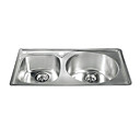32 pulgadas de acero inoxidable, fregadero de la cocina bajo cubierta (plato doble)