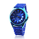 Orologio al quarzo, cinturino blu in silicone