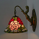 Antique Inspired Wall Light in Tiffany Style - Rose patterned