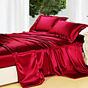 solides, simili-soie 3-pièces king-size housse de couette (bordeaux)