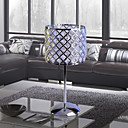 Crystal Table Light in Square Metal Featured Lampshade