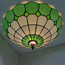 40W Semi Flush Mount in Tiffany Style - Green Featured